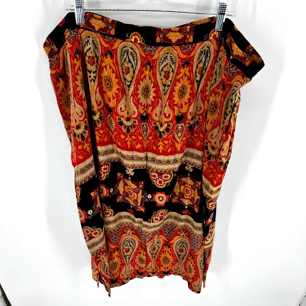 Sharon Anthony Woman plus size 18W/32 floral paisley summer boho maxi skirt